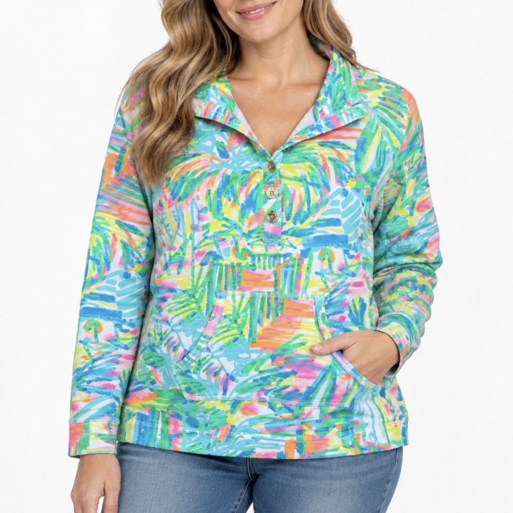 Lilly Pulitzer Captain Popover Knit Top in Sea Salt Sun Pockets MEDIUM
